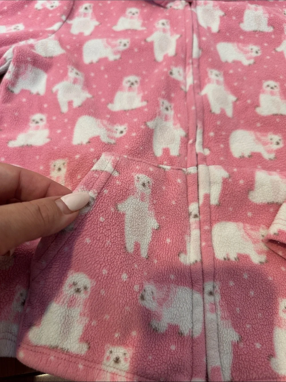 Girls polar bear fleece sweater jacket
